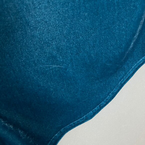 Soft Surroundings Velvet Top Blouse Button-Up Stretch Sz Medium Teal Long Sleeve - Picture 9 of 15